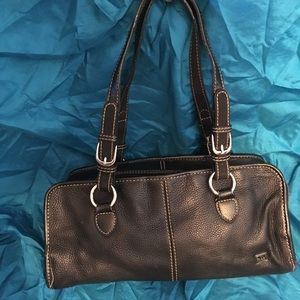 The Sac black dual strap leather bag